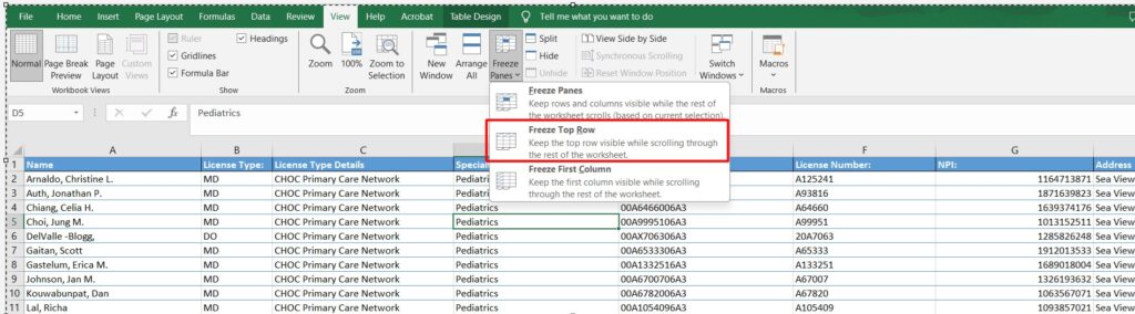 Excle Freeze option : How to Freeze a Row in Excel (Step-by-Step Guide)